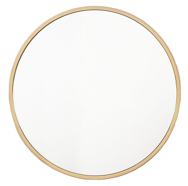 20+ WAYS TO STYLE AN OVERSIZED GOLD ROUND WALL MIRROR heydjangles.com- in entryways, bathrooms, bedrooms, living rooms and more, the oversized round wall mirror is just so chic and versatile! Large round wall mirror inspiration, round gold mirror ideas, round wall mirror decorating ideas. Image source: West Elm