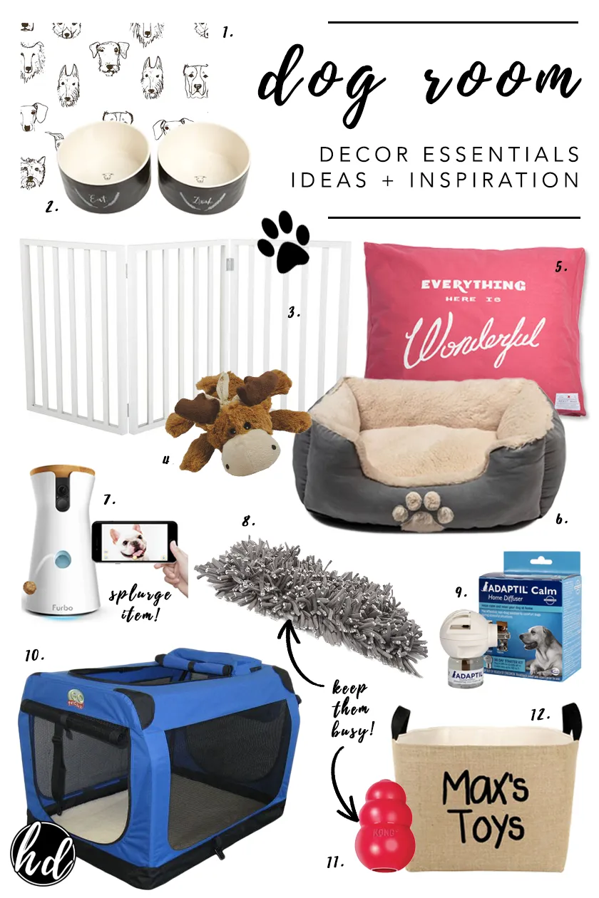 NON-NEGOTIABLE DOG ROOM DECOR ESSENTIALS – heydjangles.com – From dog bowls, pet beds, toys and tech, to pet gates, crates, dog doors and more. Check out our dog room decor wrap-up for all the best dog room decorating ideas and inspiration.