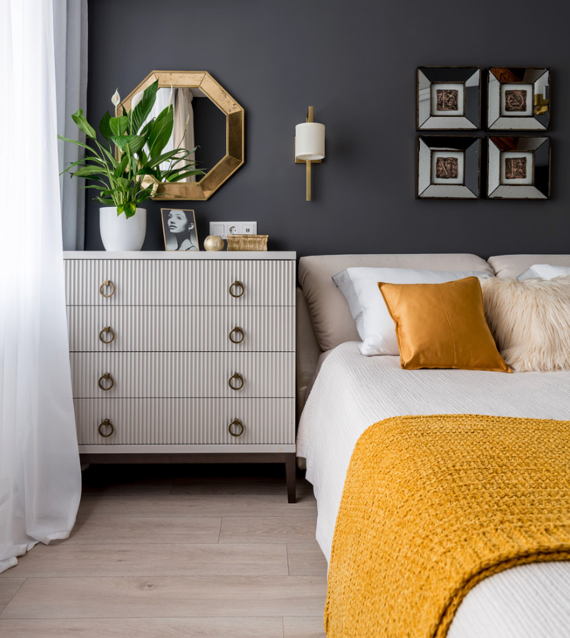 yellow and gray bedroom decorating ideas