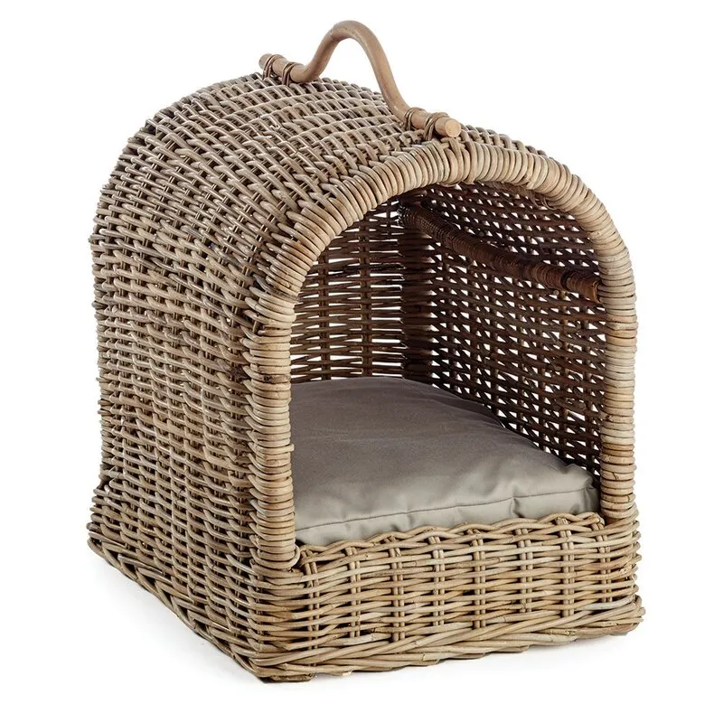 Brody Hooded Dome Dog Bed via Birch Lane, wicker dog bed