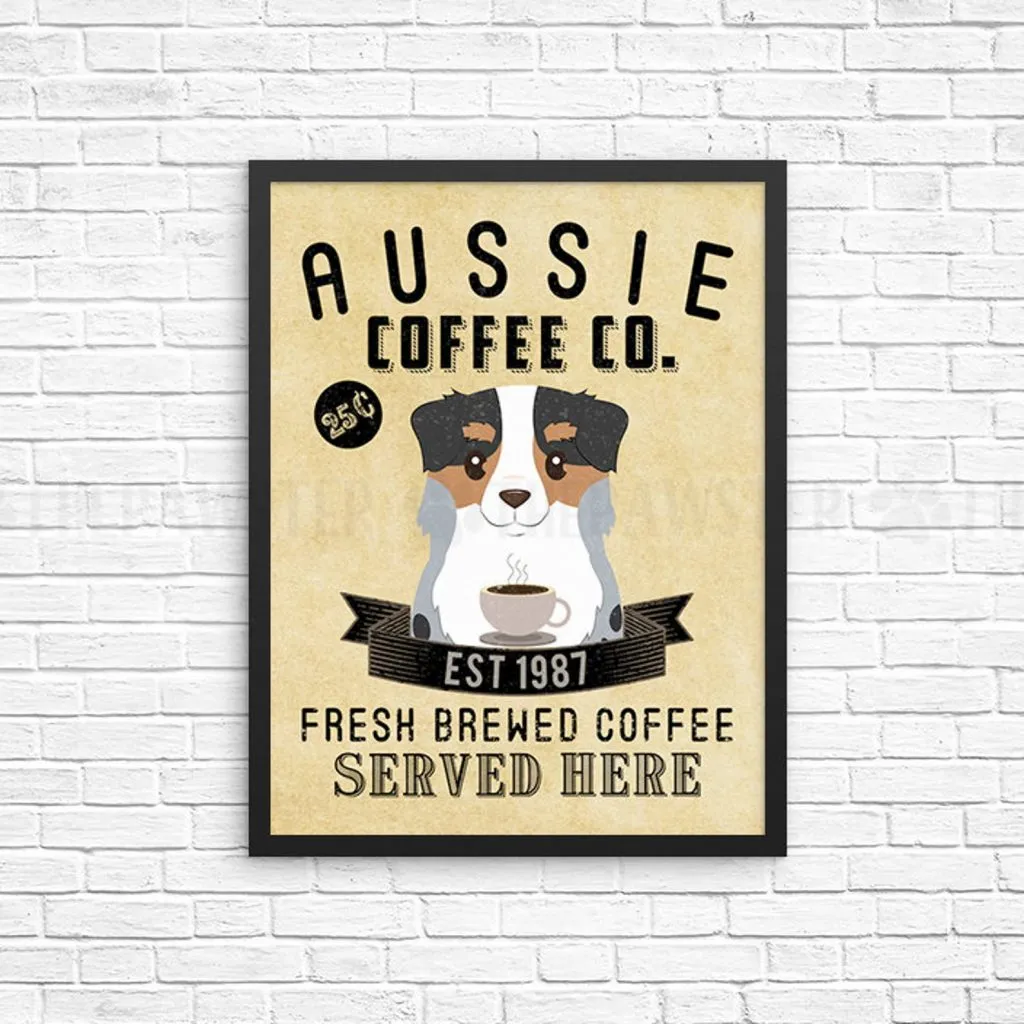 Dog Coffee Wall Art from Rabbit Print on Etsy.