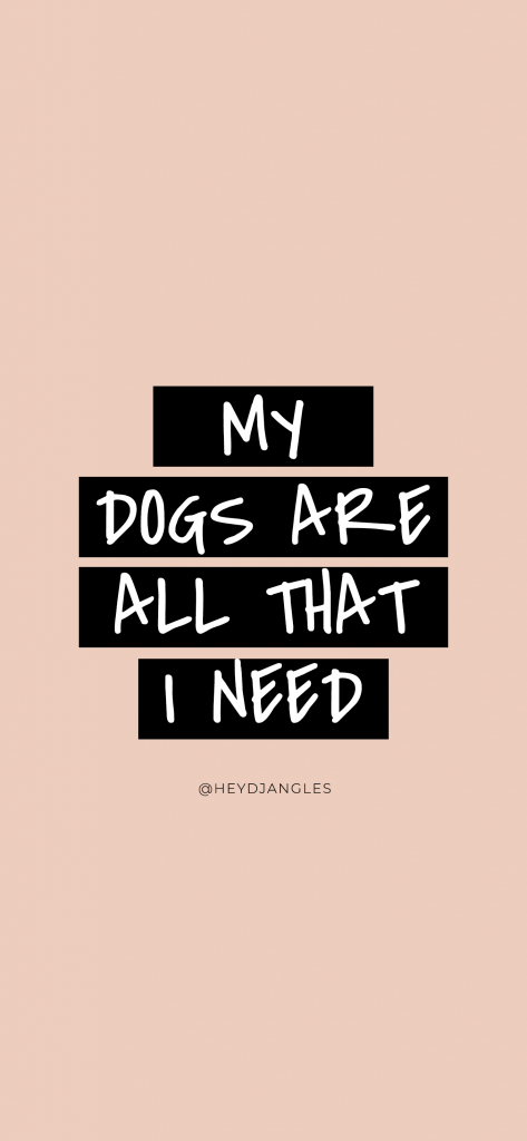 Dog lover quotes - "My dogs are all that I need."