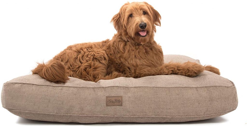 35+ Stylish Modern Farmhouse Dog Bed Options feat. Harry Barker Tweed Rectangle Dog Bed via Amazon