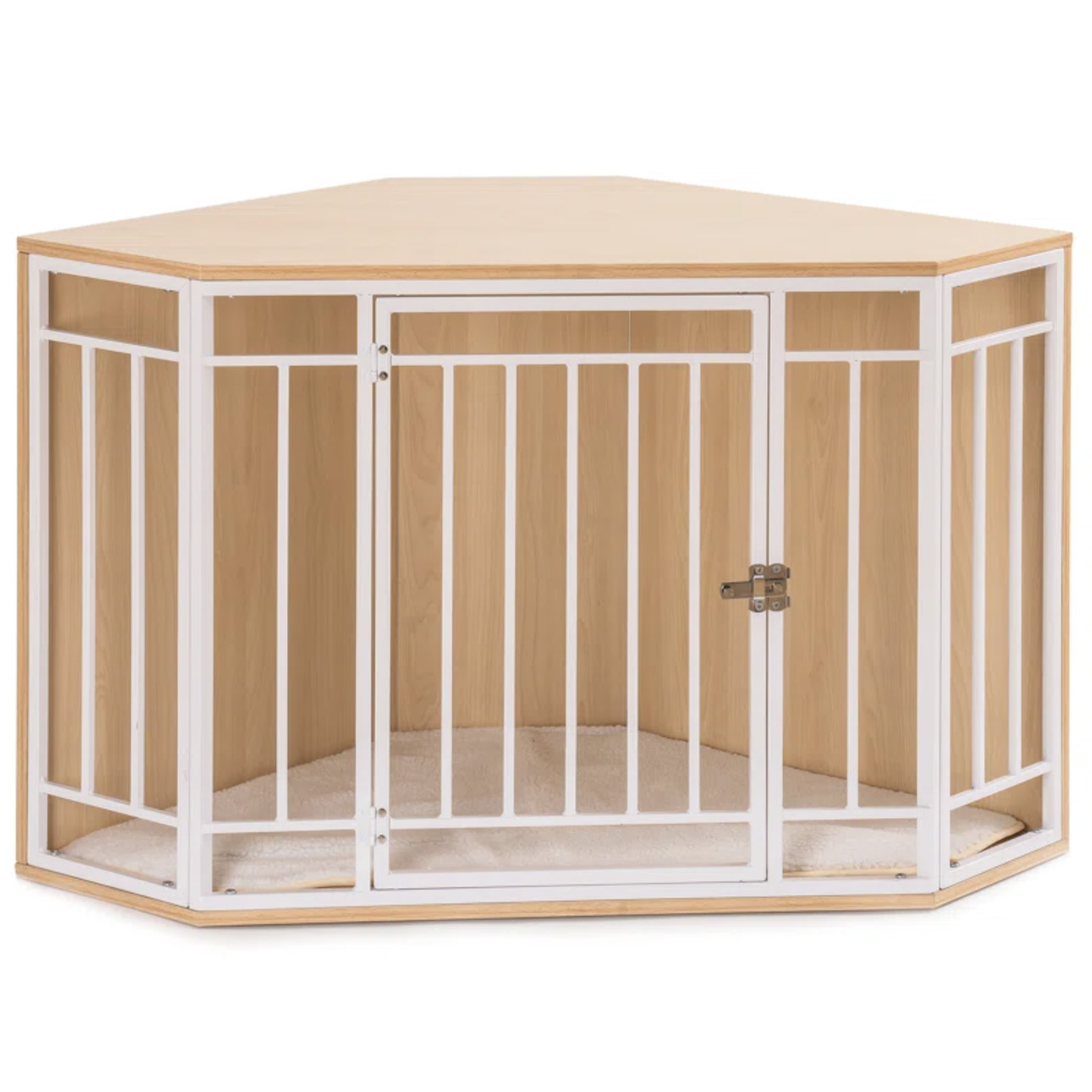 10+ Space-Saving Corner Dog Crates That Double as Furniture - Hey ...